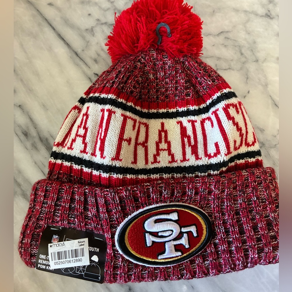 San Francisco 49ers Red Knit Pom Beanie